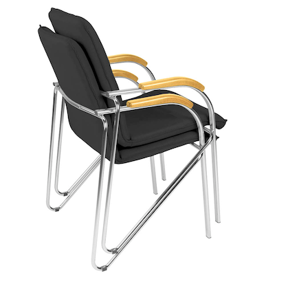 Artikelbild 4 für Nowy Styl Besucherstühle Samba schwarz Kunstleder, 2 St., Artikelnummer 953067