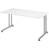 Artikelbild 1 für HAMMERBACHER ZS16 höhenverstellbarer Schreibtisch weiß rechteckig, C-Fuß-Gestell silber 160,0 x 80,0 cm, Artikelnummer 992354