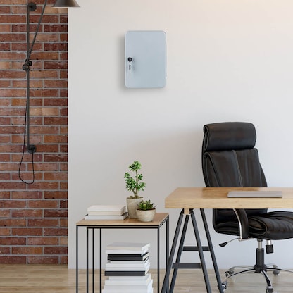 Artikelbild 2 für relaxdays Schlüsselkasten grau mit 48 Haken, Zylinderschloss, 18,0 x 7,5 x 25,0 cm, 1 St., Artikelnummer 450876