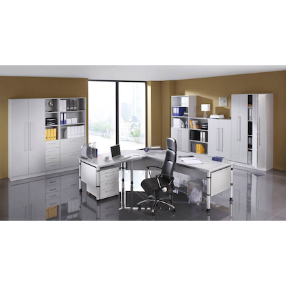 Artikelbild 7 für HAMMERBACHER Regalschrank Orbis, V7600/5/5/RE lichtgrau 40,6 x 42,0 x 200,4 cm, 1 St., Artikelnummer 470484