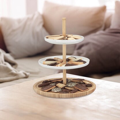 Artikelbild 7 für relaxdays Etagere weiß/braun Höhe: 36,0 cm, 1 St., Artikelnummer 382881