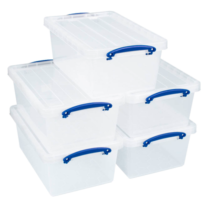 Artikelbild für Really Useful Box Aufbewahrungsboxen 5x 10,2 l transparent 40,5 x 26,0 x 16,0 cm, 5 St., Artikelnummer 882347