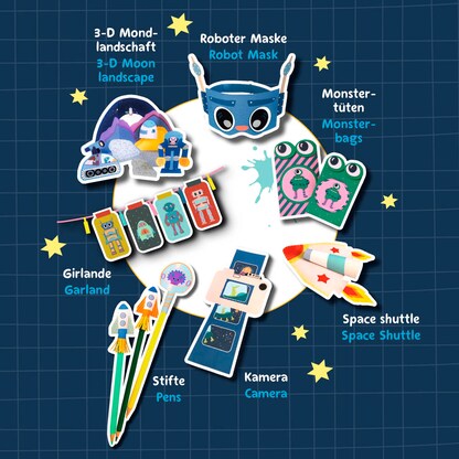 Artikelbild 2 für Pelikan zum Basteln Weltraum Malbuch, 1 St., Artikelnummer 208399