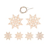 Artikelbild 1 für Rayher Deko-Anhänger Holz-Schneeflocken natur 6 St., Artikelnummer 628997