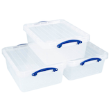 Artikelbild 1 für Really Useful Box Aufbewahrungsboxen 3x 23,5 l transparent 50,0 x 39,5 x 19,5 cm, 3 St., Artikelnummer 882351