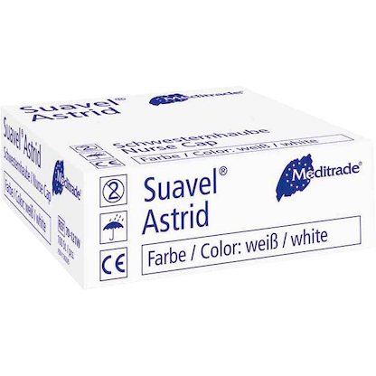 Artikelbild 2 für Meditrade® unisex Baretthauben Suavel® Astrid weiß Größe L 100 St., Artikelnummer 242109