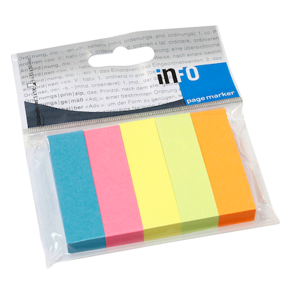 Artikelbild 2 für inFO Brillantmix Haftmarker farbsortiert 5x 100 Streifen, Artikelnummer 438818