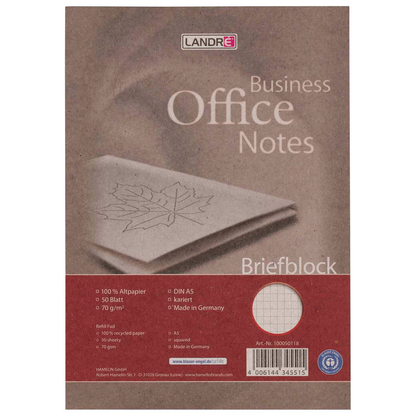 Artikelbild 2 für LANDRÉ® Briefblock Recycling DIN A5 kariert, 1 St., Artikelnummer 298212