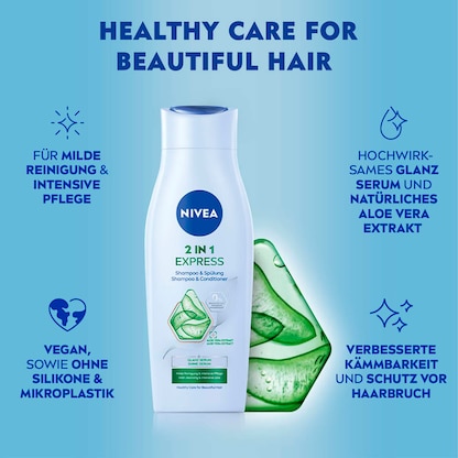 Artikelbild 3 für NIVEA 2 IN 1 EXPRESS Shampoo & Spülung 400,0 ml, Artikelnummer 578148