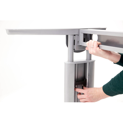 Artikelbild 5 für HAMMERBACHER Haziender höhenverstellbarer Schreibtisch weiß rechteckig, C-Fuß-Gestell weiß 120,0 x 80,0 cm, Artikelnummer 791780