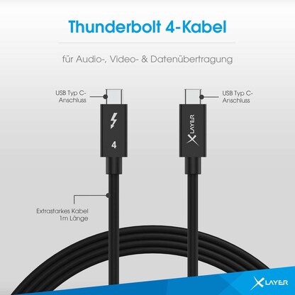 Artikelbild 2 für XLAYER Thunderbolt 4 Kabel USB-C 1,0 m schwarz, 1 St., Artikelnummer 256196