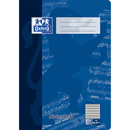 Artikelbild 3 für OXFORD Notenheft ohne Hilfslinien Lineatur 14 Notenlineatur DIN A4 ohne Rand, 8 Blatt, 1 St., Artikelnummer 884421