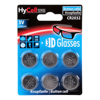 Artikelbild für HyCell Knopfzellen CR2032 Lithium 3,0 V, 6 St., Artikelnummer 534242