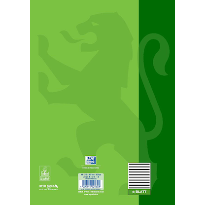 Artikelbild 4 für OXFORD Notenheft ohne Hilfslinien Lineatur 14 Notenlineatur DIN A4 ohne Rand, 8 Blatt, 1 St., Artikelnummer 884421