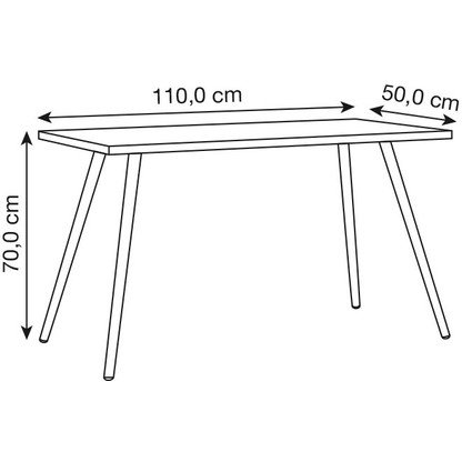 Artikelbild 2 für VCM my office Salia Schreibtisch weiß rechteckig, 4-Fuß-Gestell weiß 110,0 x 50,0 cm, Artikelnummer 404966
