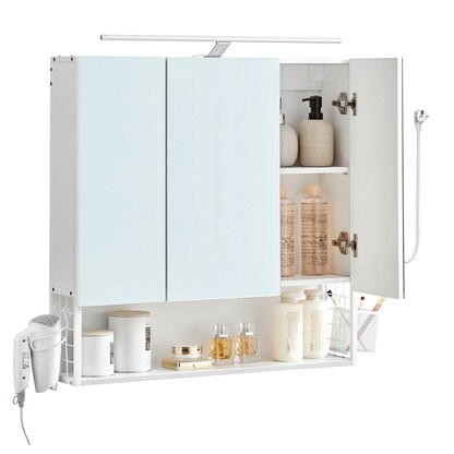 Artikelbild 4 für VASAGLE Spiegelschrank weiß 70,0 x 14,5 x 70,0 cm, Artikelnummer 438829