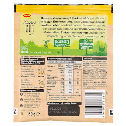 Artikelbild 6 für Maggi® Hühner Suppe 20x 4 Portionen, 20 St., Artikelnummer 612479