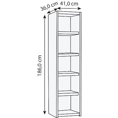 Artikelbild 2 für Kerkmann Aktenregal Prime weiß 41,0 x 36,0 x 186,0 cm, 1 St., Artikelnummer 120756