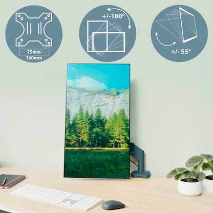 Artikelbild 9 für LEITZ Monitor-Halterung Ergo 65370089 dunkelgrau für 2 Monitore, Tischklemme, Artikelnummer 103727