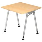 Artikelbild 1 für HAMMERBACHER AS08 höhenverstellbarer Schreibtisch ahorn quadratisch, A-Fuß-Gestell silber 80,0 x 80,0 cm, Artikelnummer 963967