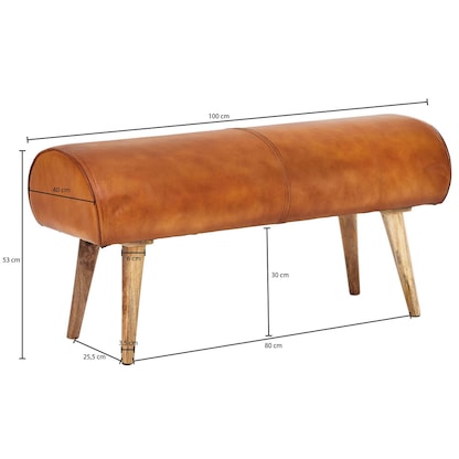 Artikelbild 2 für WOHNLING Sitzbank WL6.086 braun Leder 100,0 cm, Artikelnummer 545511
