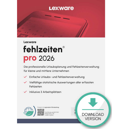 Artikelbild für LEXWARE Fehlzeiten Pro 2026 Software Vollversion (Download-Link), Artikelnummer 765311