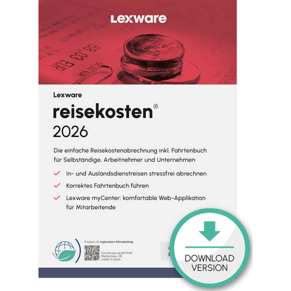 Artikelbild für LEXWARE Reisekosten 2026 Software Vollversion (Download-Link), Artikelnummer 765337