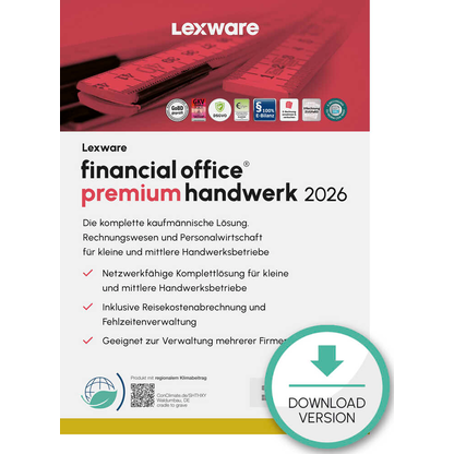 Artikelbild für LEXWARE Financial Office Premium Handwerk 2026 Software Vollversion (Download-Link), Artikelnummer 765349