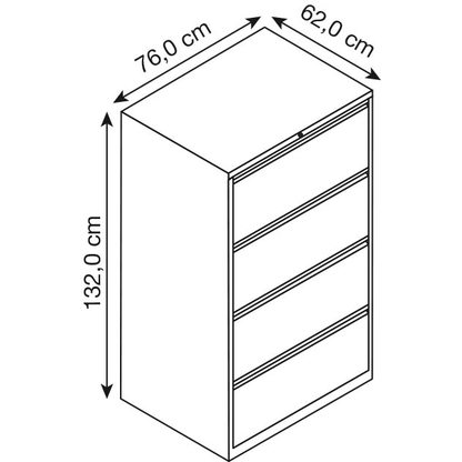 Artikelbild 2 für Gürkan Hängeregistraturschrank lichtgrau 4 Schubladen 76,0 x 62,0 x 132,0 cm, 1 St., Artikelnummer 390724