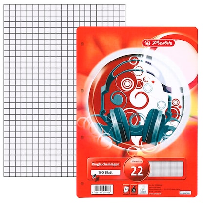 Artikelbild für herlitz Ringbucheinlagen A4 kariert, 100 Blätter, Artikelnummer 793038