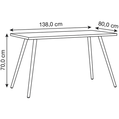 Artikelbild 2 für VCM my office Salia Schreibtisch weiß rechteckig, 4-Fuß-Gestell weiß 138,0 x 80,0 cm, Artikelnummer 404998