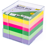Artikelbild 1 für folia Zettelbox HAPPY VIBES transparent inkl. 700 Notizzettel bunt, 1 St., Artikelnummer 690429