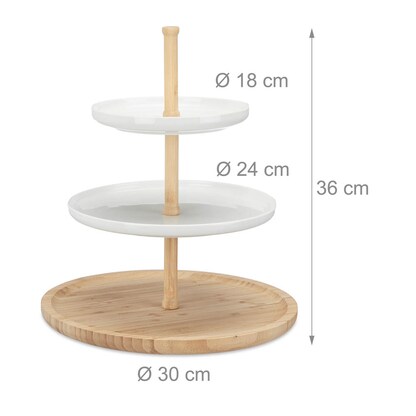 Artikelbild 2 für relaxdays Etagere weiß/braun Höhe: 36,0 cm, 1 St., Artikelnummer 382881