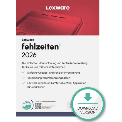 Artikelbild für LEXWARE Fehlzeiten 2026 Software Vollversion (Download-Link), Artikelnummer 765473