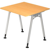 Artikelbild 1 für HAMMERBACHER AS08 höhenverstellbarer Schreibtisch buche quadratisch, A-Fuß-Gestell silber 80,0 x 80,0 cm, Artikelnummer 963823
