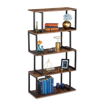 Artikelbild 2 für relaxdays Beistellregal braun/schwarz 73,0 x 30,0 x 136,0 cm, 1 St., Artikelnummer 520144