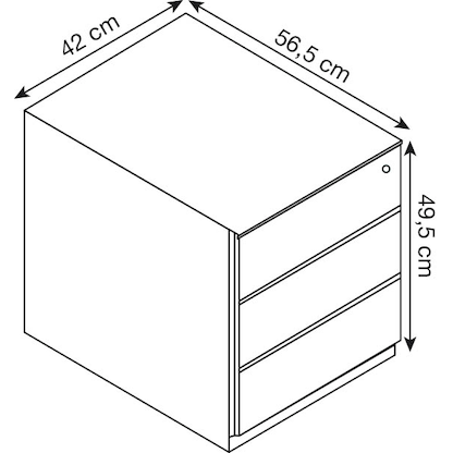 Artikelbild 2 für BISLEY Note Rollcontainer silber 3 Auszüge 42,0 x 56,5 x 49,5 cm, Artikelnummer 186872