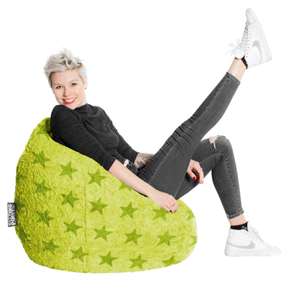 Artikelbild 2 für SITTING POINT Fluffy Stars XL Sitzsack grün, Artikelnummer 589010