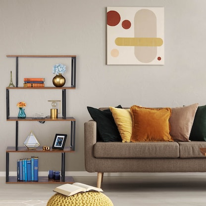 Artikelbild 3 für relaxdays Beistellregal braun/schwarz 73,0 x 30,0 x 136,0 cm, 1 St., Artikelnummer 520144