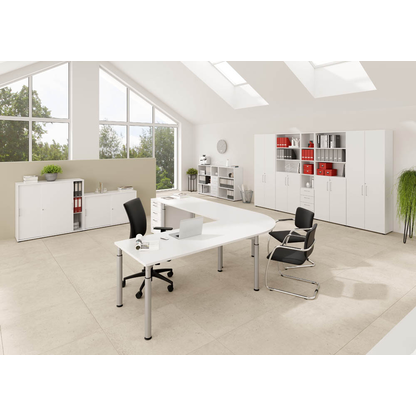 Artikelbild 4 für HAMMERBACHER Mirakel Standcontainer weiß 5 Auszüge Stahl-Bügelgriff silber 42,8 x 80,0 x 72,0 - 76,0 cm, Artikelnummer 999409