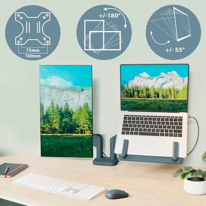 Artikelbild 11 für LEITZ Laptop-Monitor-Halterung Ergo 65380089 dunkelgrau für 1 Monitor und 1 Laptop, Tischklemme, Artikelnummer 103749