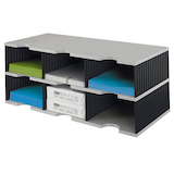 Artikelbild 1 für styro Sortierstation Styrodoc Jumbo Grundeinheit grau/schwarz mit 6 Fächern, Artikelnummer 251116