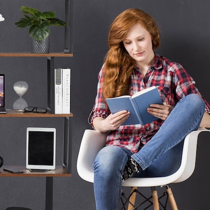 Artikelbild 4 für relaxdays Beistellregal braun/schwarz 73,0 x 30,0 x 136,0 cm, 1 St., Artikelnummer 520144