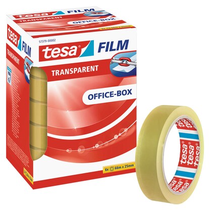 Artikelbild für tesa OFFICE-BOX Klebefilm transparent 25,0 mm x 66,0 m 6 Rollen, Artikelnummer 359760