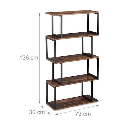 Artikelbild 5 für relaxdays Beistellregal braun/schwarz 73,0 x 30,0 x 136,0 cm, 1 St., Artikelnummer 520144