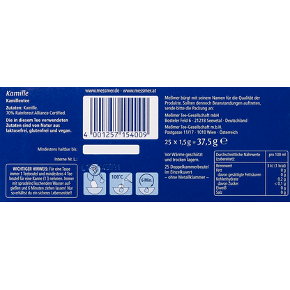 Artikelbild 8 für Meßmer Kamille Tee 25 Portionen, Artikelnummer 140178
