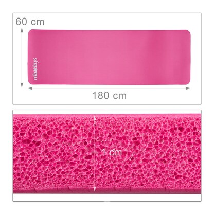 Artikelbild 4 für relaxdays Yogamatte pink 60,0 x 180,0 x 1,0 cm, Artikelnummer 442503