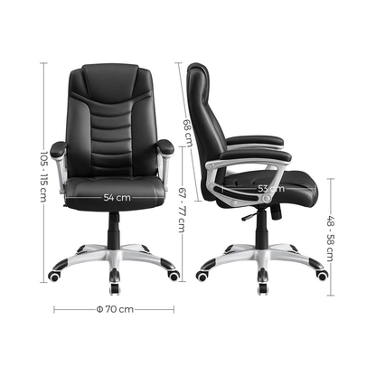 Artikelbild 7 für SONGMICS Chefsessel, OBG21B Kunstleder schwarz, Gestell, Artikelnummer 262653