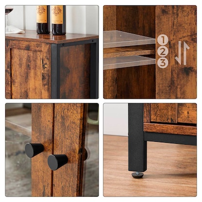 Artikelbild 4 für VASAGLE Sideboard, LSC096B01 braun 110,0 x 33,0 x 75,0 cm, 1 St., Artikelnummer 289609