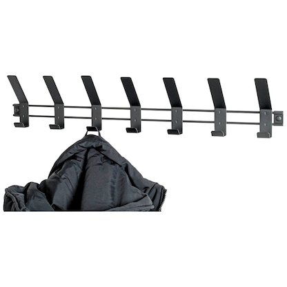 Artikelbild für HAKU Möbel Wandgarderobe 54535 schwarz Metall 7 Haken 74,0 x 14,0 cm, Artikelnummer 340616